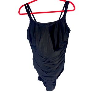 Trim Shaper  Slimming Ruched Double Strap Swimsuit Size 14